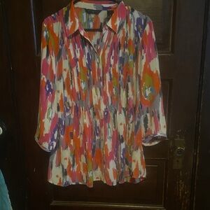 Investments Multicolor Abstract Blouse. Soft and flowing